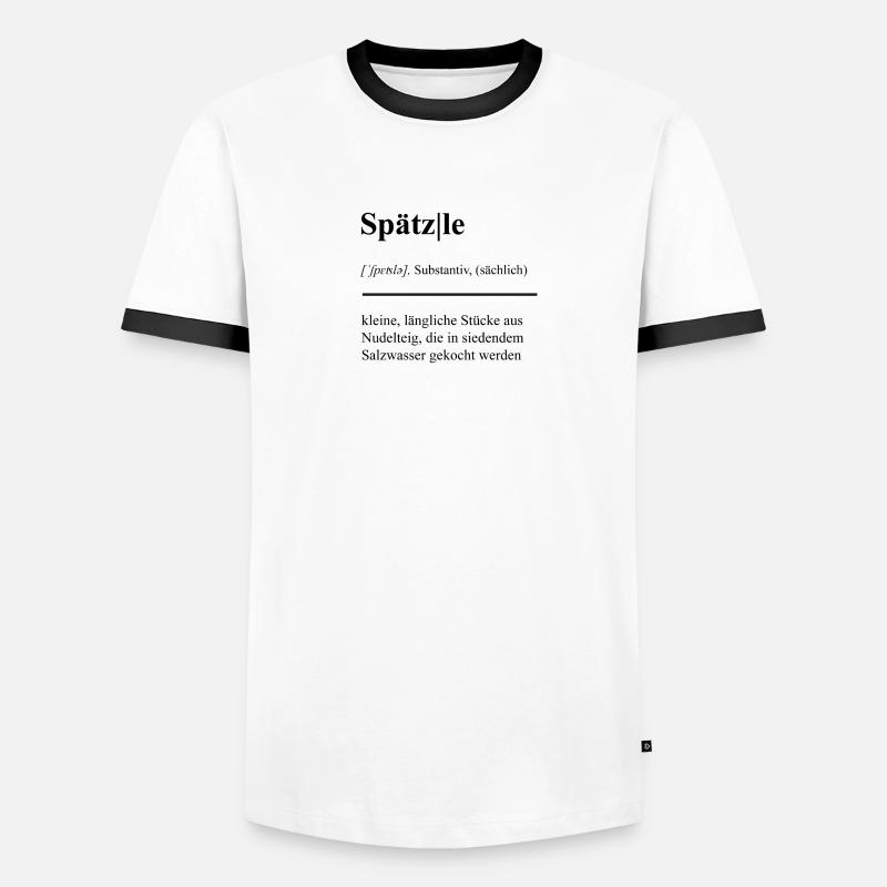 Spätzle-Saga: Schwäbisch köstlich! Duden Männer Kontrast-T-Shirt