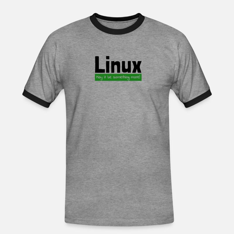 Linux Computer Computerarbeit witzige Sprüche Nerd - Männer Kontrast-T-Shirt - Grau meliert/Schwarz