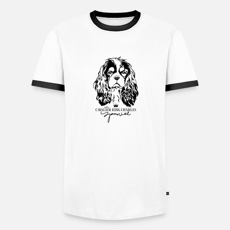 CAVALIER KING CHARLES SPANIEL chiens chien Wilsigns T-shirt contrasté Homme