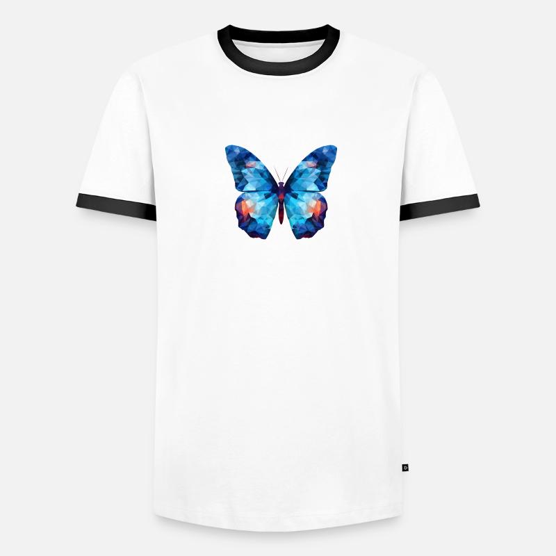 Morpho Papillon Bleu T-shirt contrasté Homme