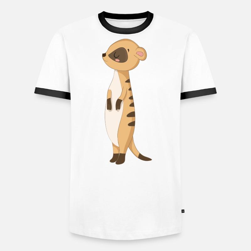 Süßes Erdmännchen Manguste Männer Kontrast-T-Shirt