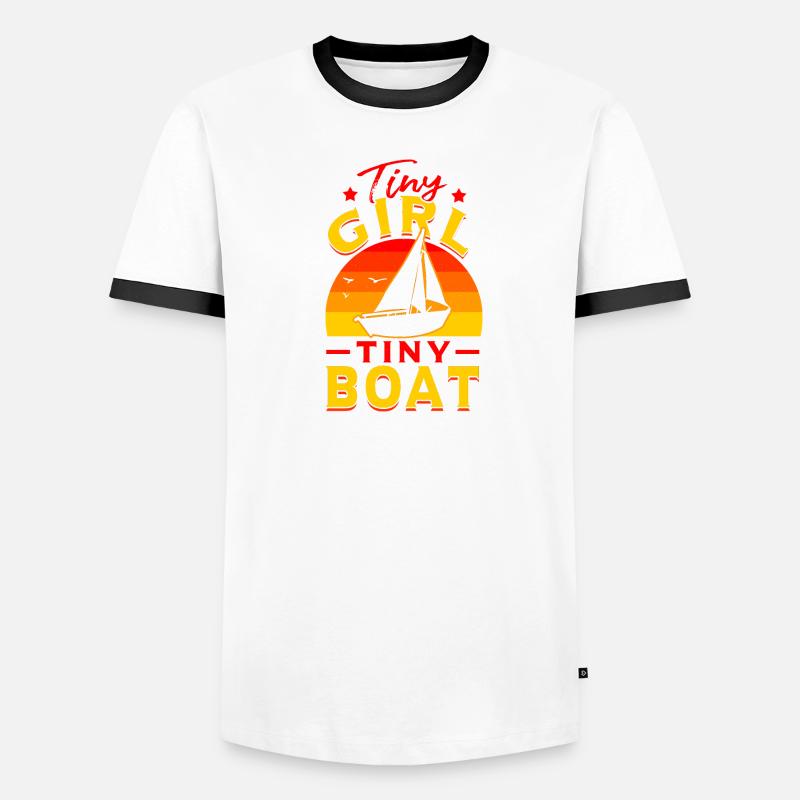 Kleines Mädchen Kleines Boot Segelschule Ostsee Männer Kontrast-T-Shirt