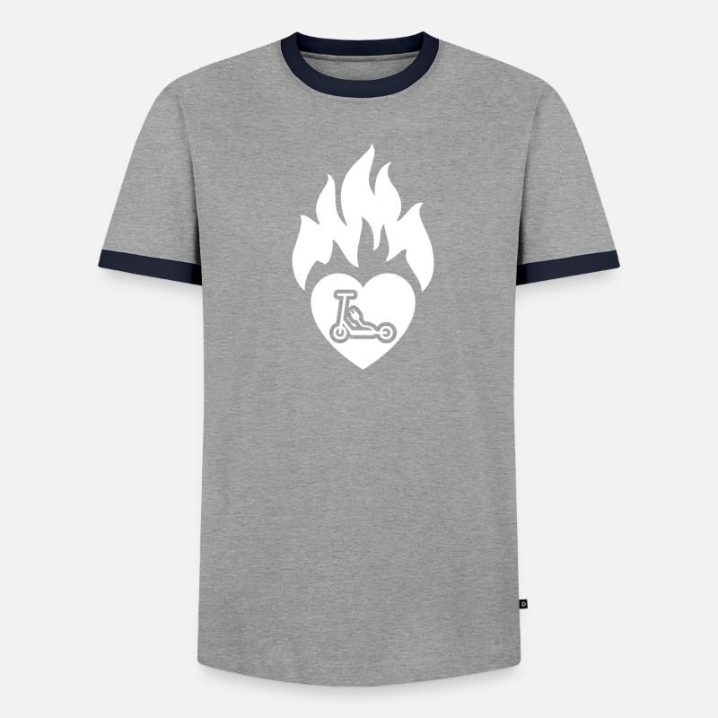 E-Scooter E-Roller Scooter - Men's Ringer Shirt - heather grey/black