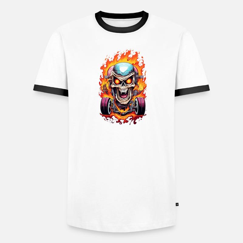 Conception de motard T-shirt contrasté Homme