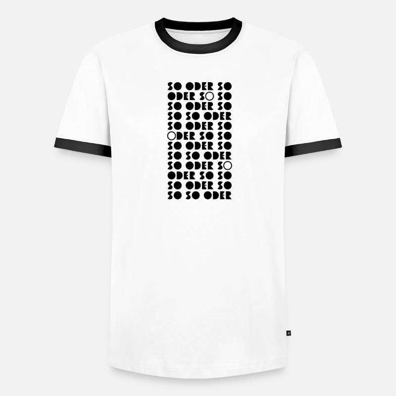 So oder so. No.5 Black Typo Männer Kontrast-T-Shirt