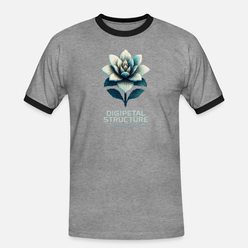 Digipetal Structure – Engineered Elegancev - Men's Ringer Shirt - heather grey/black