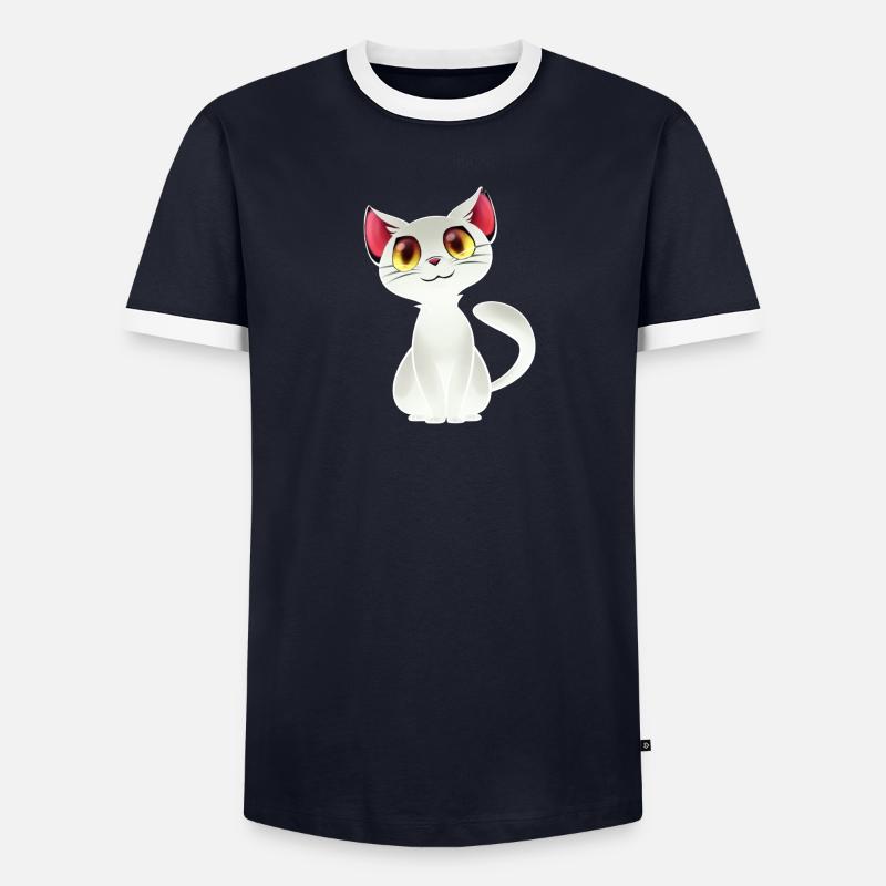 chat blanc - chat blanc T-shirt contrasté Homme