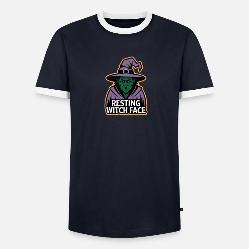 Ruhendes Hexengesicht Männer Kontrast-T-Shirt
