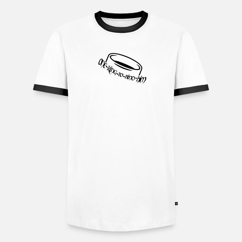 One ring to bind him (a, 1c) Männer Kontrast-T-Shirt