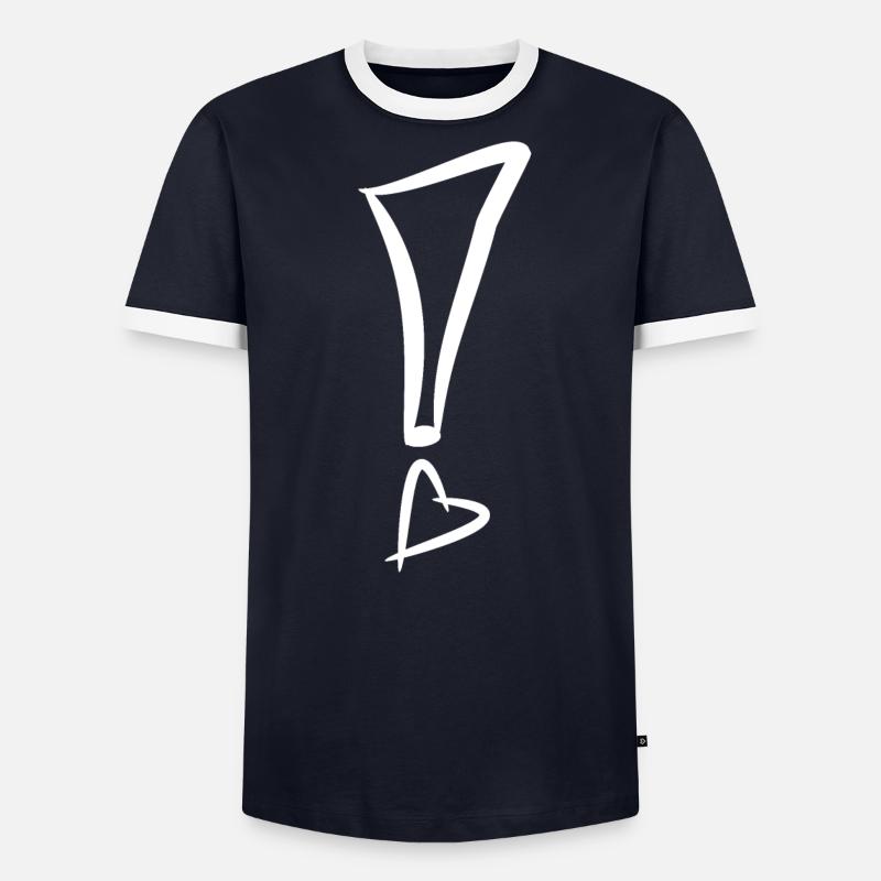 Exclamation mark with heart white vector gift Men's Ringer Shirt
