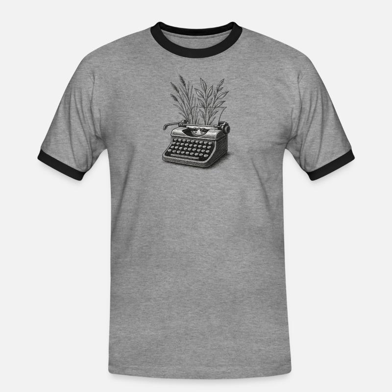 Living Letters - Men's Ringer Shirt - heather grey/black