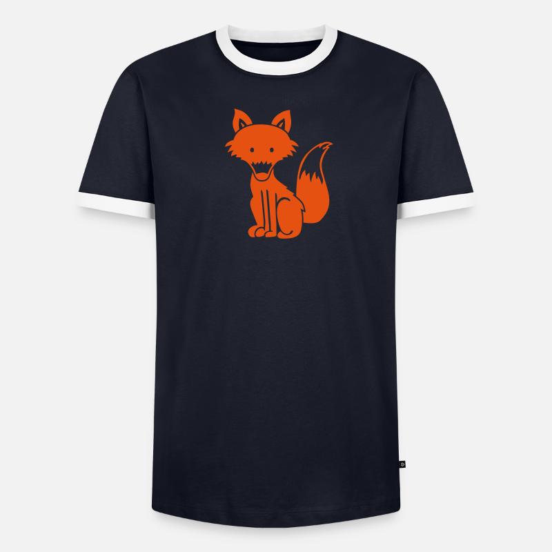 Fuchs Männer Kontrast-T-Shirt