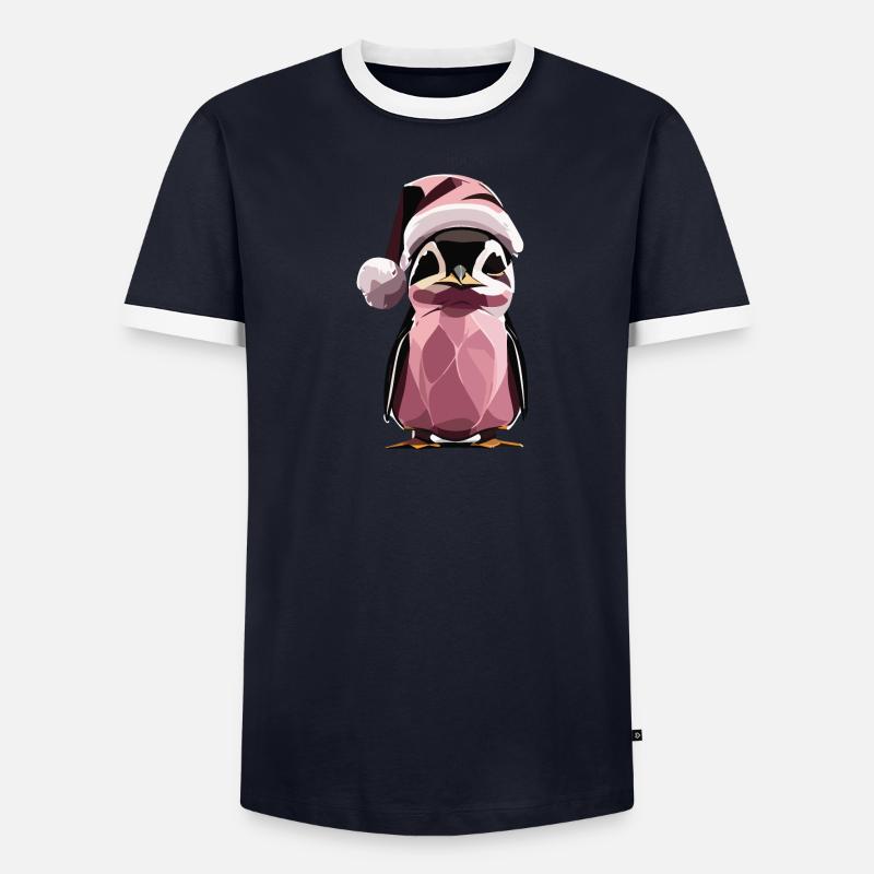 Weihnachtspinguin Männer Kontrast-T-Shirt
