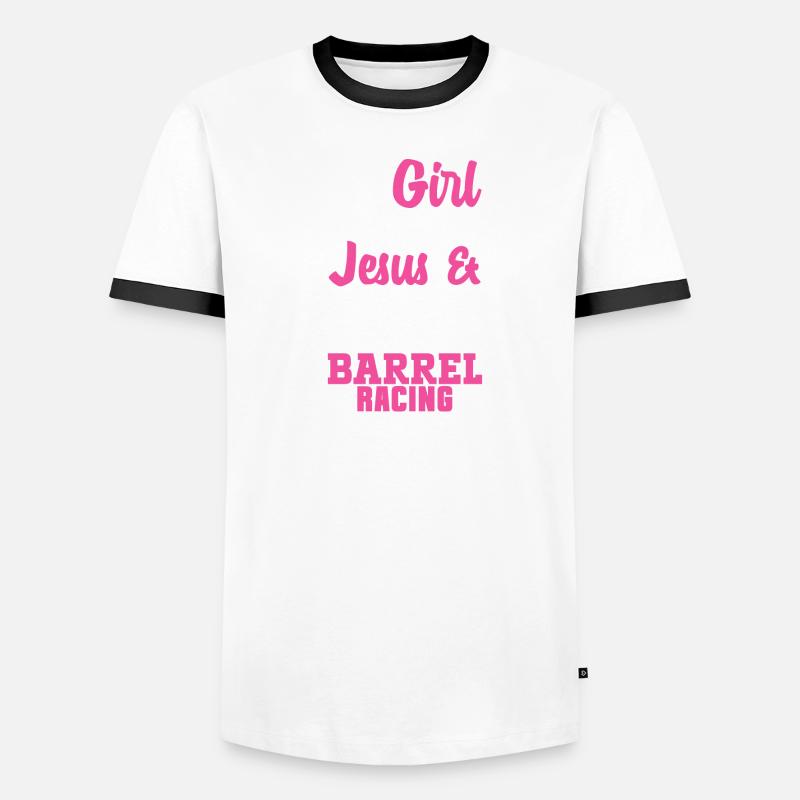 Cheval de course de barils de rodéo T-shirt contrasté Homme