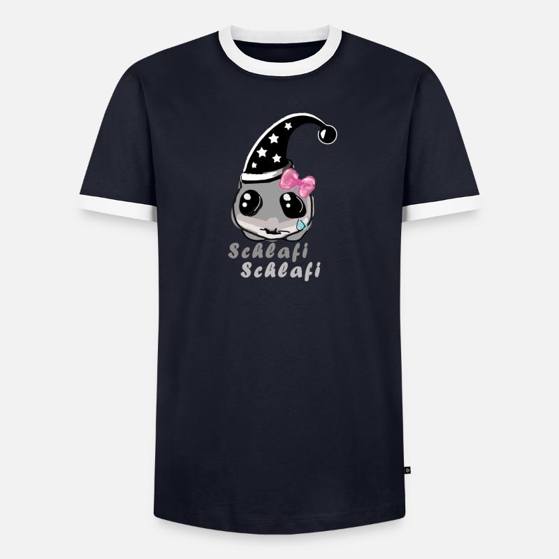 sleeping,hamster,illustration,sad hamster - Men's Ringer Shirt - undefined