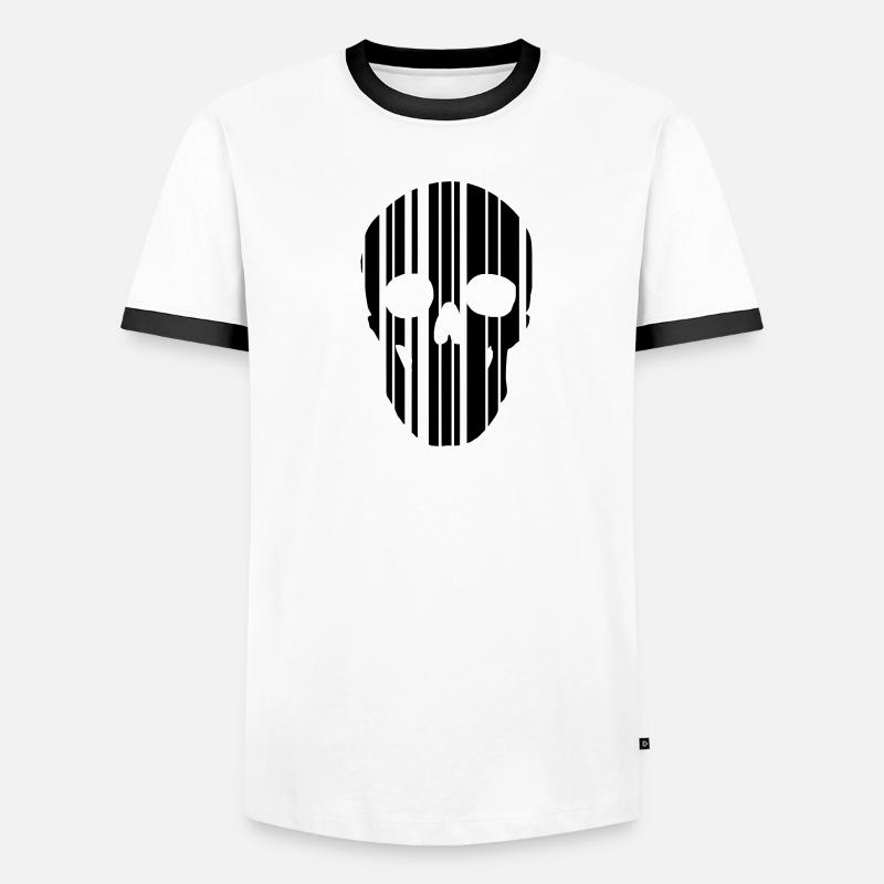 Barcode Schädel Männer Kontrast-T-Shirt