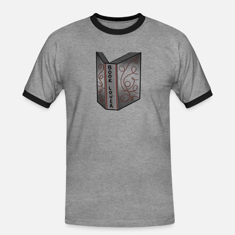 Book Lover - Men's Ringer Shirt - heather grey/black