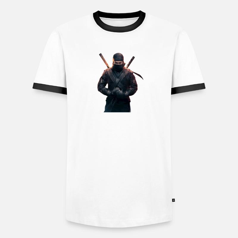 Ninja mit Schwertern Männer Kontrast-T-Shirt