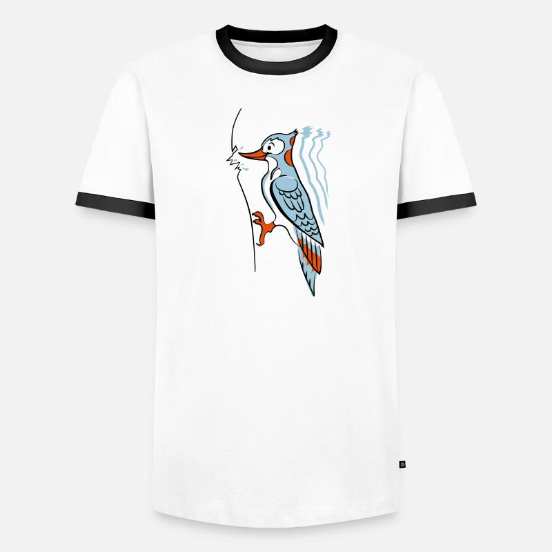 Specht hackt rum Männer Kontrast-T-Shirt
