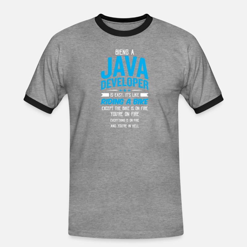Java Developer - T-shirt contrasté Homme - gris chiné/noir