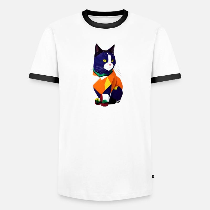 Le chat dans le pull T-shirt contrasté Homme