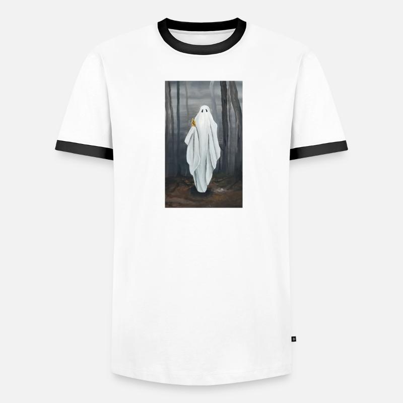 Gespenst mit Blümchen Männer Kontrast-T-Shirt