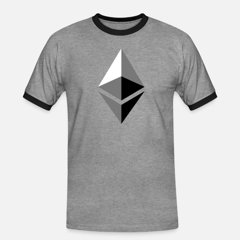 etherium ether ETH - Männer Kontrast-T-Shirt - Grau meliert/Schwarz