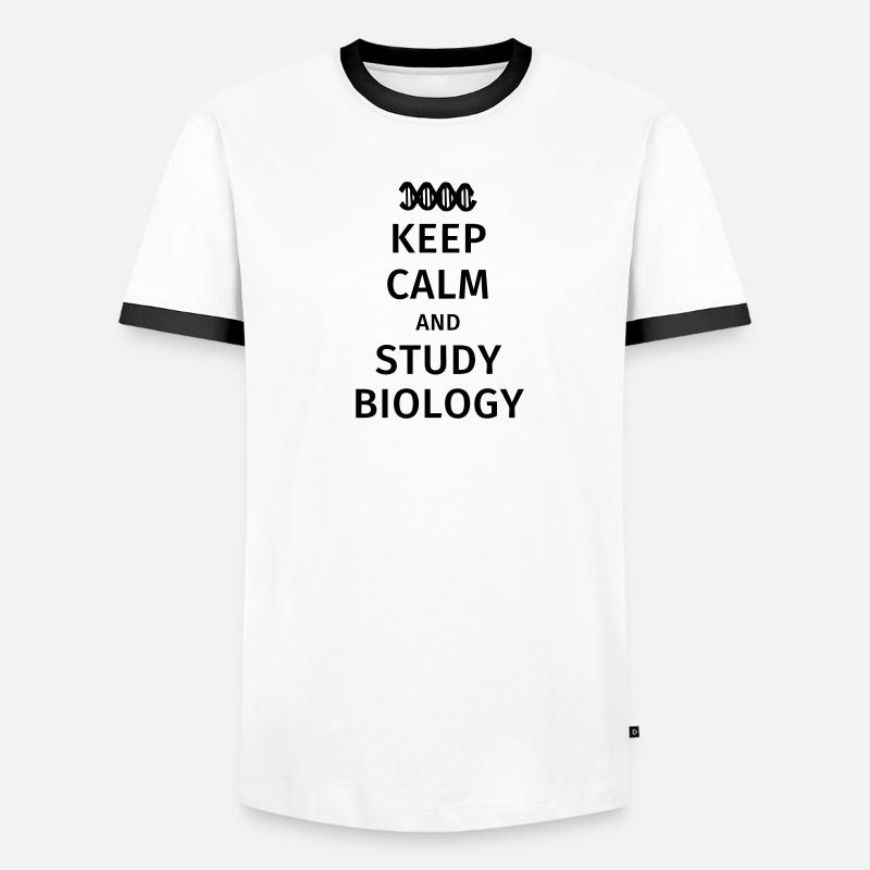 keep calm and study biololoy Männer Kontrast-T-Shirt