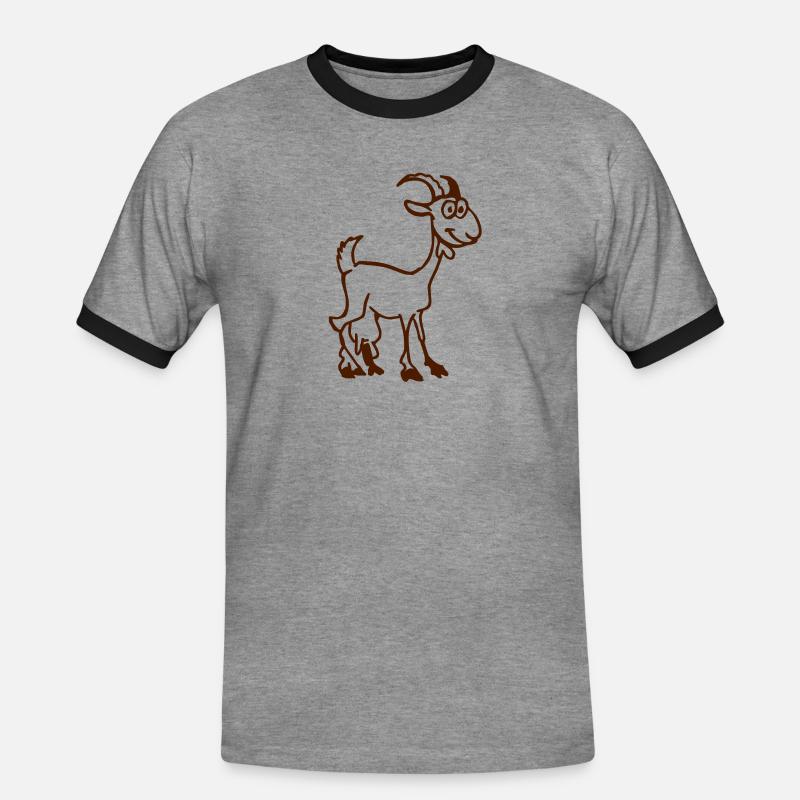 Goat - Men's Ringer Shirt - heather grey/black