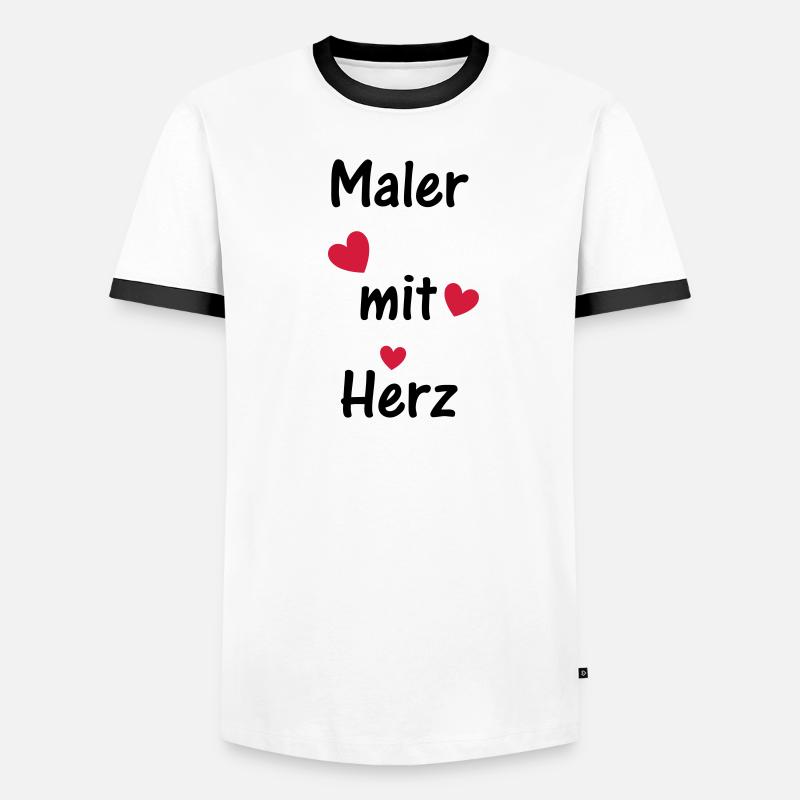 Maler mit Herz Männer Kontrast-T-Shirt