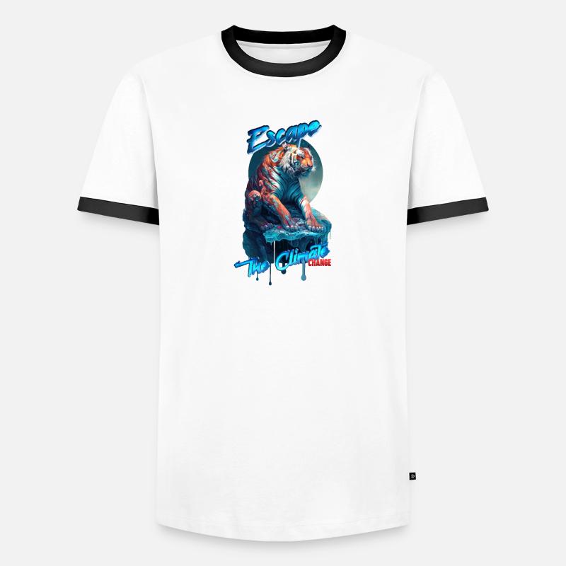 ÉCHAPPER AU CLIMAT (changement) -Version Tigre T-shirt contrasté Homme