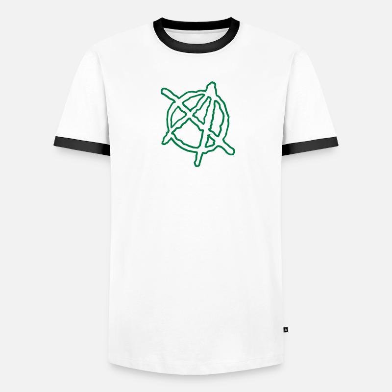Anarchy Outline Hand Drawn Men's Ringer Shirt
