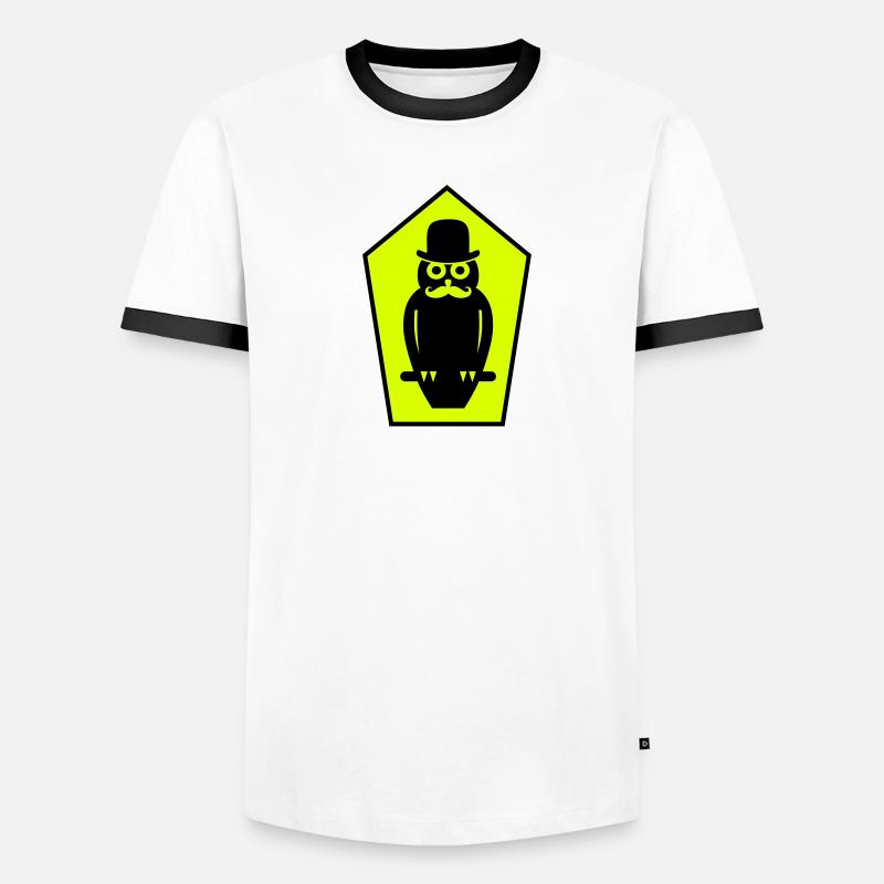 Eule Männer Kontrast-T-Shirt