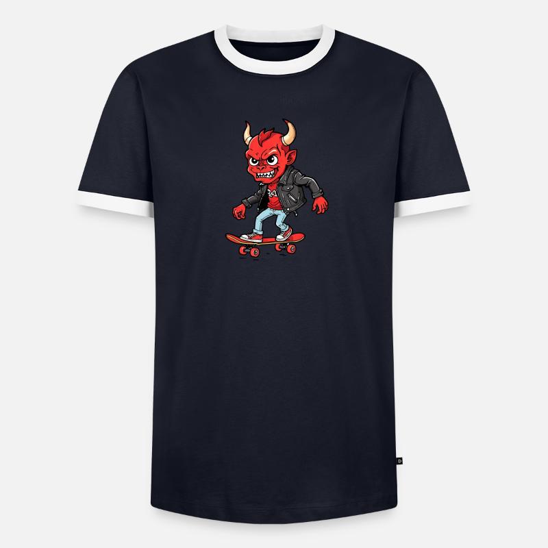 Roter Teufel Männer Kontrast-T-Shirt