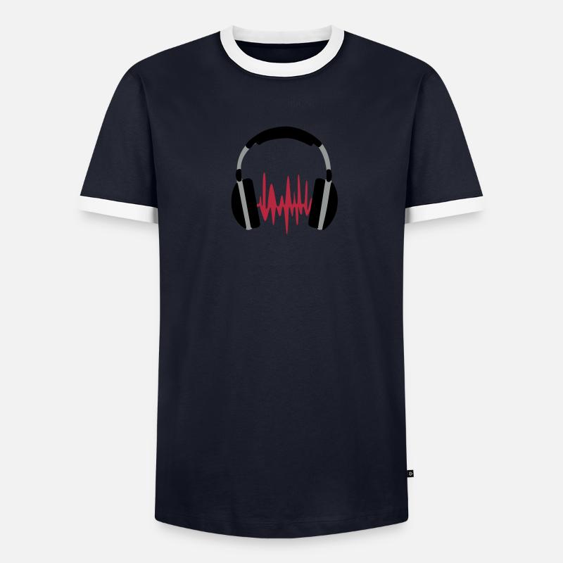 Hörlurar Männer Kontrast-T-Shirt
