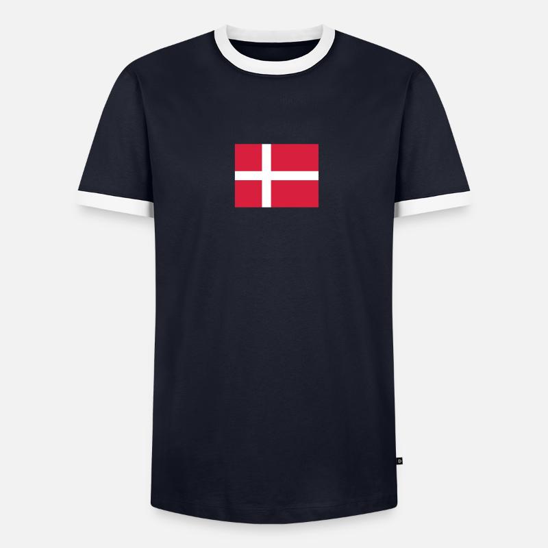Drapeau national du Danemark T-shirt contrasté Homme