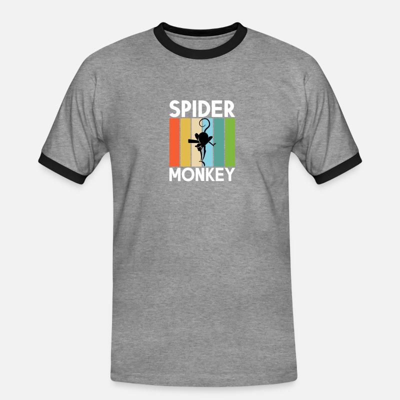 Spider Monkey Monkey Lover - Men's Ringer Shirt - heather grey/black