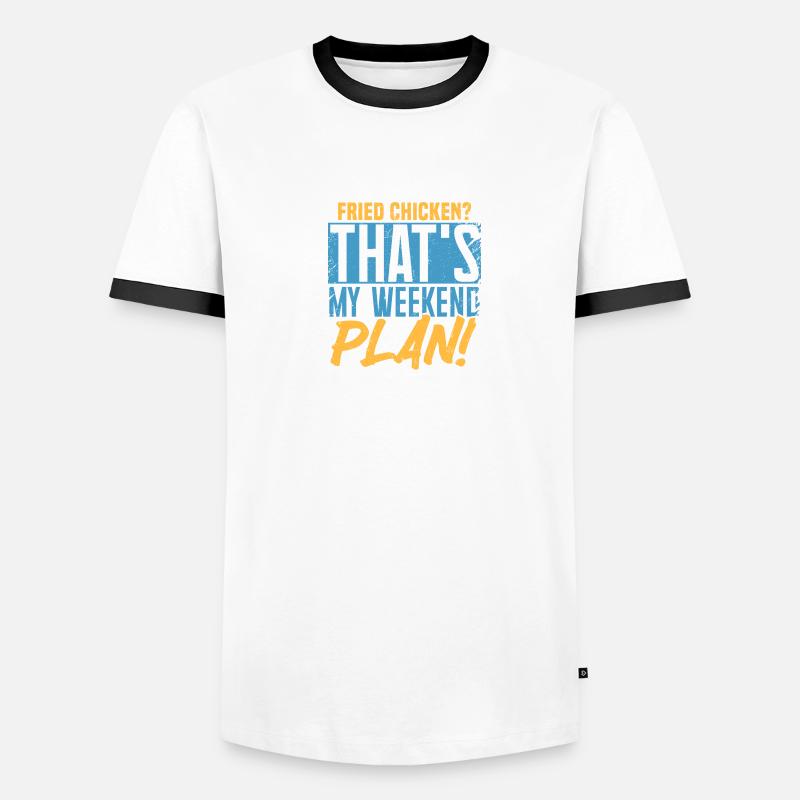 Poulet frit ? C’est mon plan de week-end ! T-shirt contrasté Homme