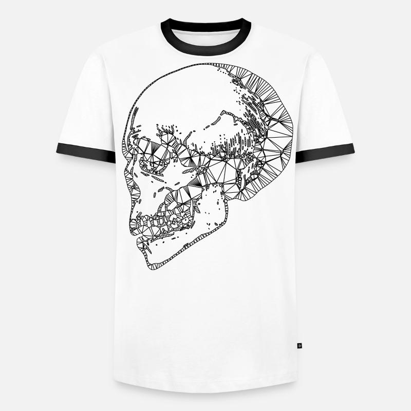 Lignes tête de mort conception crie de mort Skull T-shirt contrasté Homme