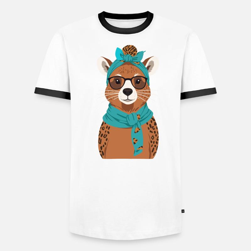 Drôle Capymama Capybara Mère Design T-shirt contrasté Homme