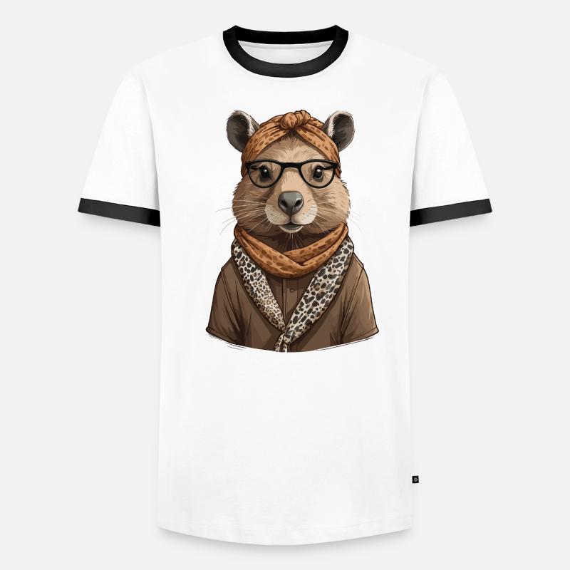 Drôle Capymama Capybara Mère Design T-shirt contrasté Homme