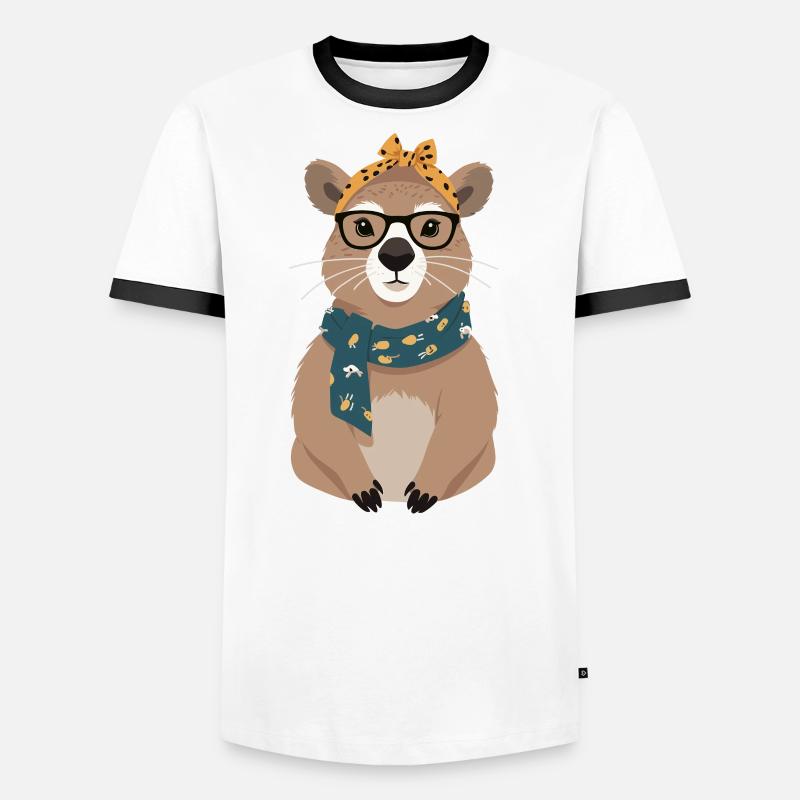 Drôle Capymama Capybara Mère Design T-shirt contrasté Homme