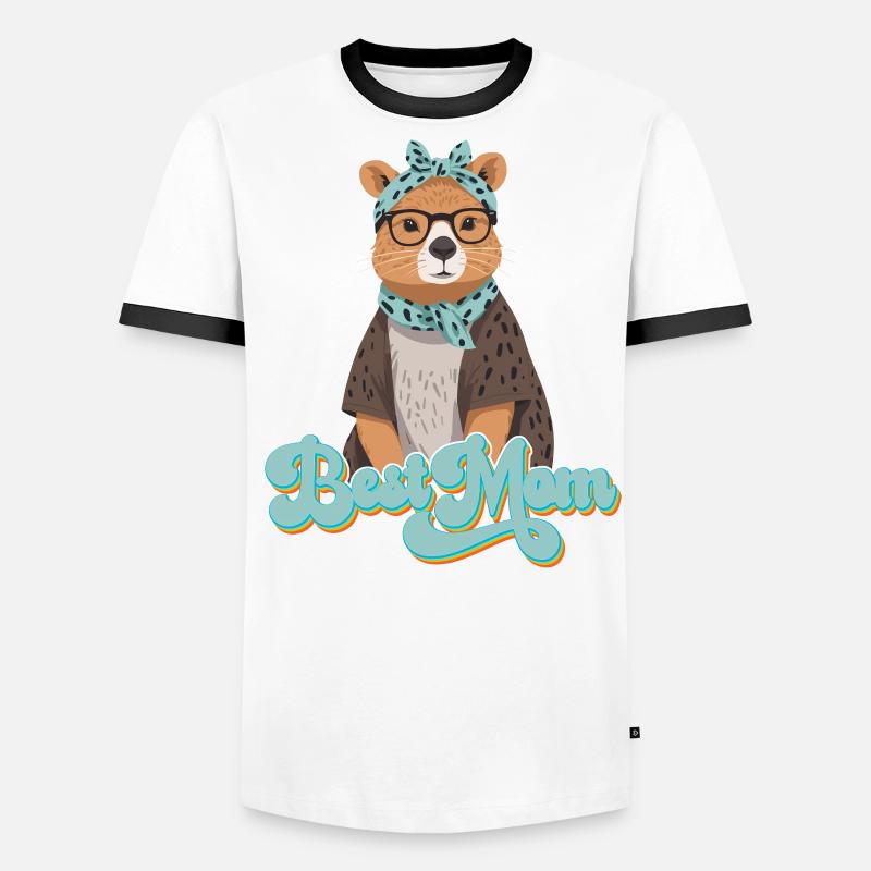 Drôle Capymama Capybara Mère Design T-shirt contrasté Homme