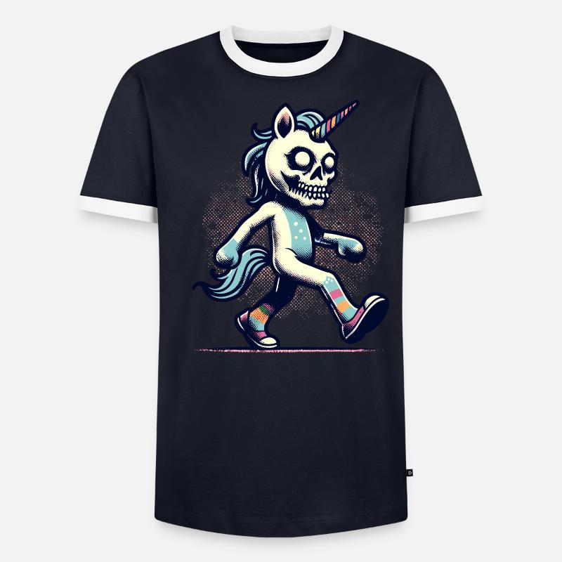 Zombie Einhorn Undead Mystical Creature Männer Kontrast-T-Shirt