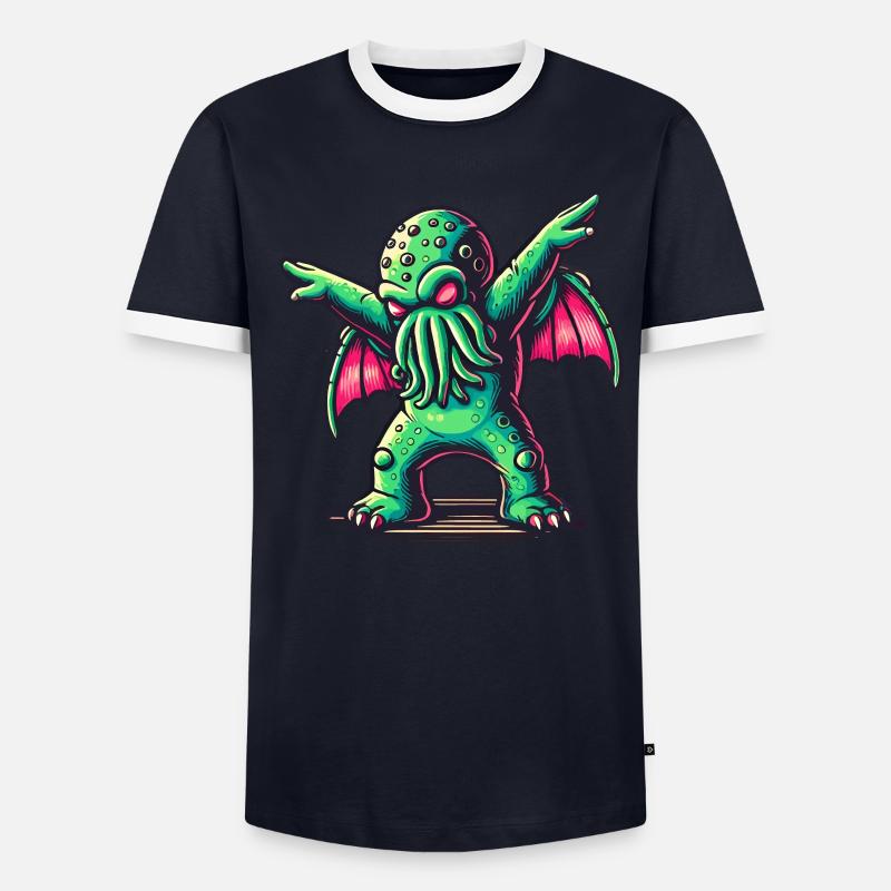 Drôle Dansant Cthulhu Tentacule Créature T-shirt contrasté Homme