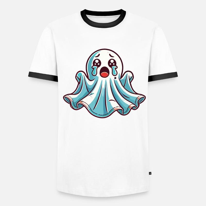 Sad Ghost Cute Weeping Ghosts Men's Ringer Shirt