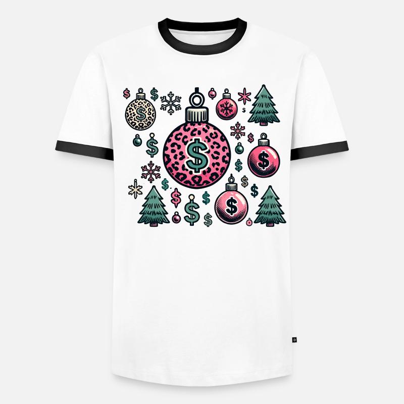 Weihnachtskugeln Dollar Symbole Männer Kontrast-T-Shirt