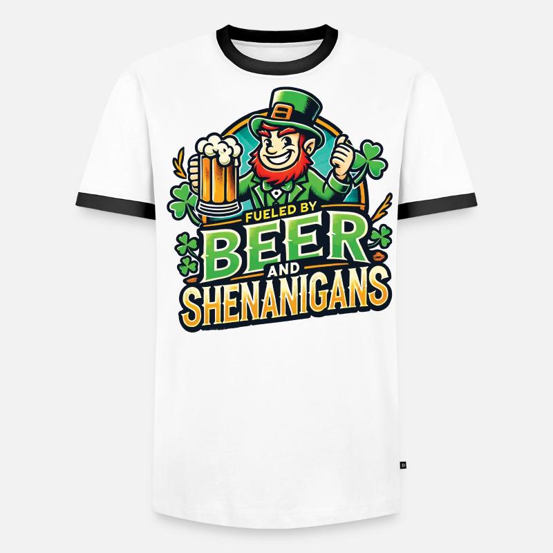 Propulsé par la bière et les farces Saint-Patrick T-shirt contrasté Homme
