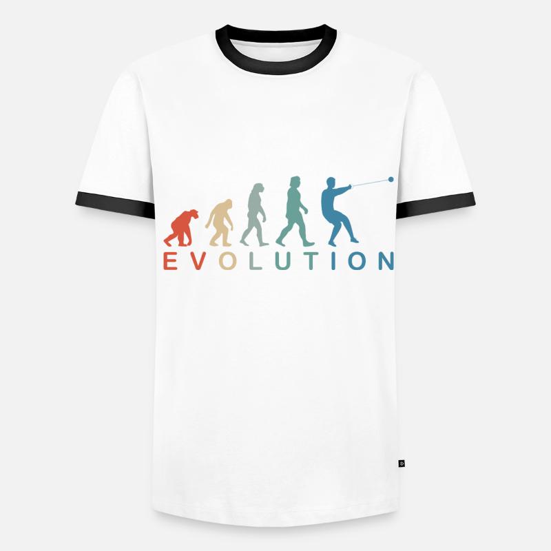 Marteau lancer de marteau hommes Evolution Retro T-shirt contrasté Homme