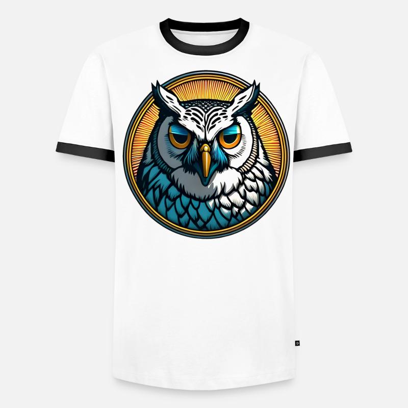 Weise Eule Weisheit Männer Kontrast-T-Shirt